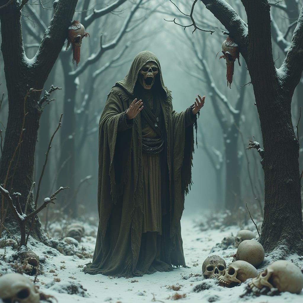 Corrupted Druid in Blighted Forest: Dark Art