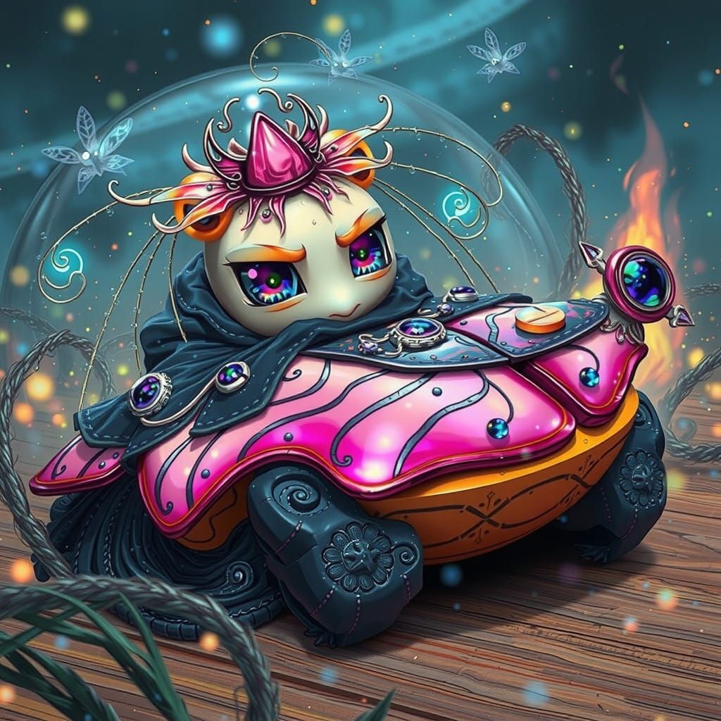 Mystical Firefly in a Whirling Vortex Scene