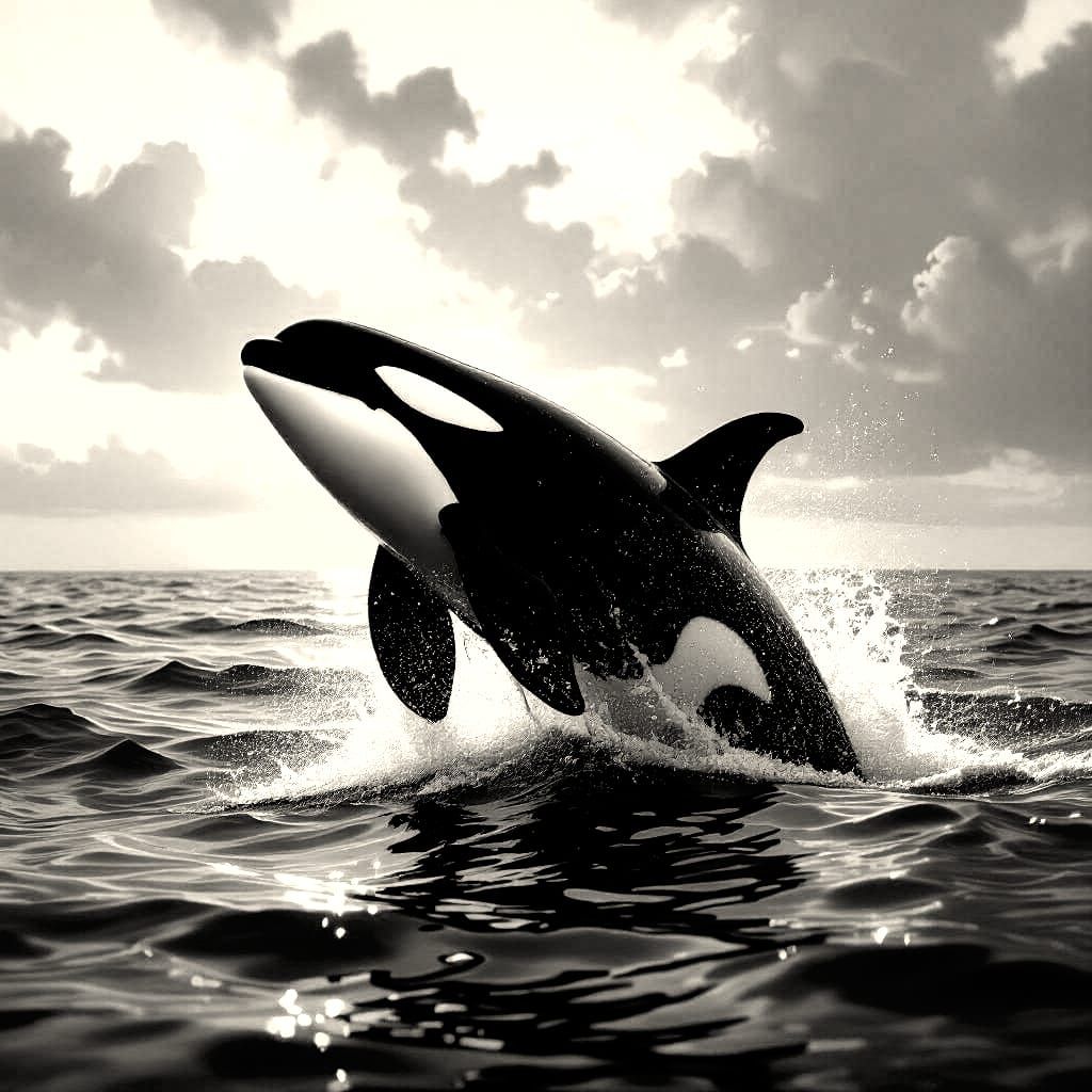 Majestic Orca in Deep Blue Ocean
