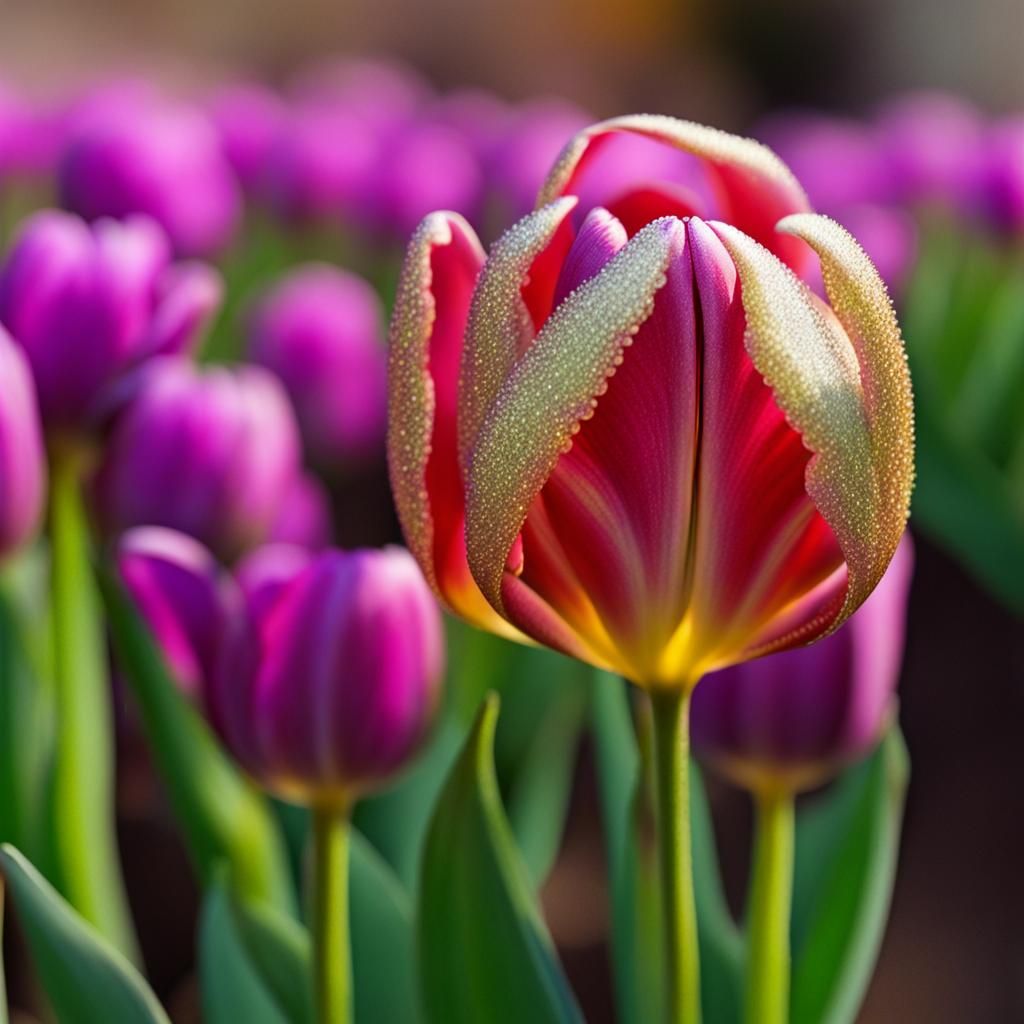 Glittering Baby Tulip Close-Up