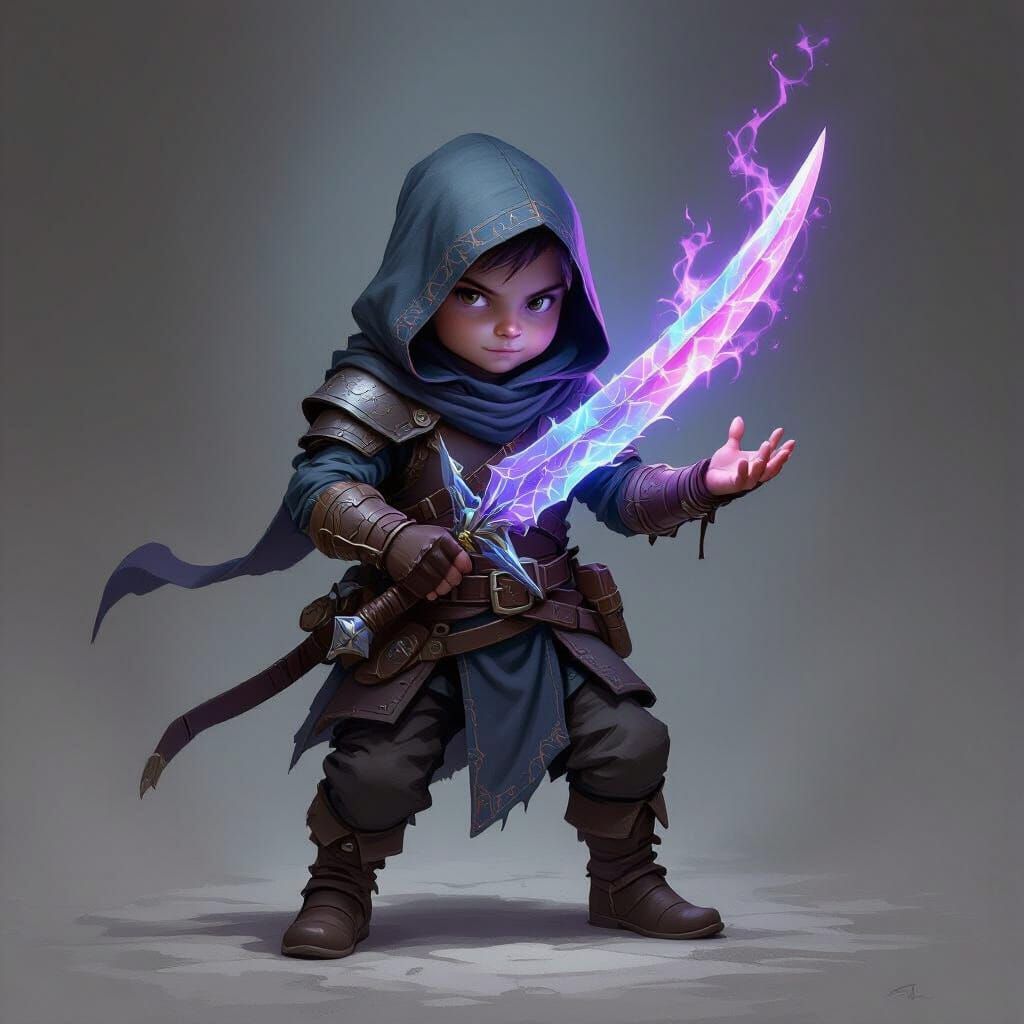 Ethereal Halfling Rogue with Soul Dagger