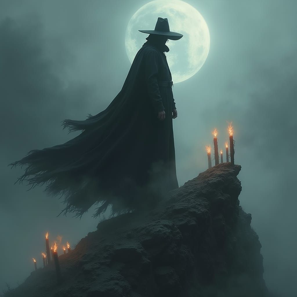 Dark Figure Conjures Ancient Magic on Mysterious Mountain Pe...