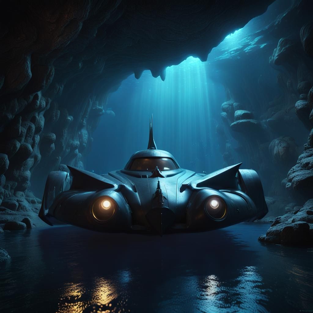 Batmobile Submarine Emerges from Underwater Cave