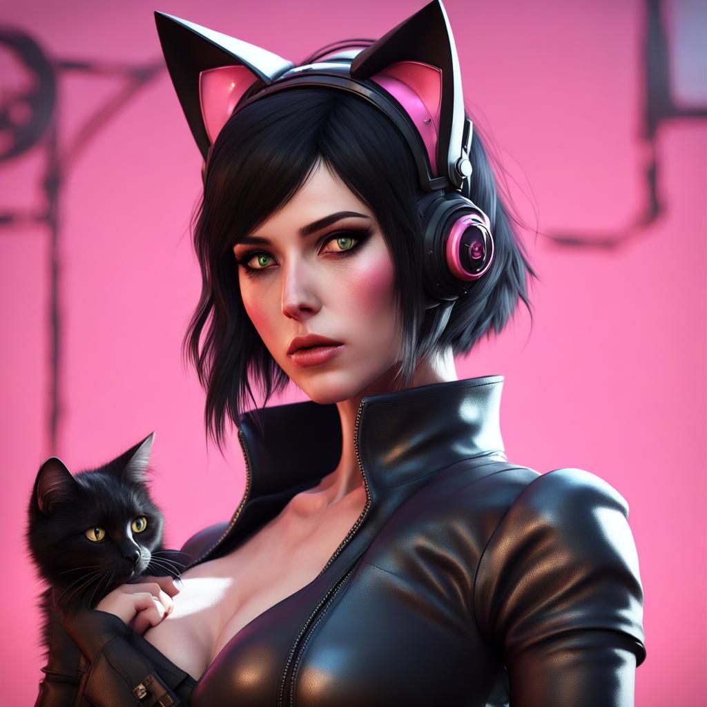 Cat-Eared Girl in Fallout 4, Digital Matte Painting