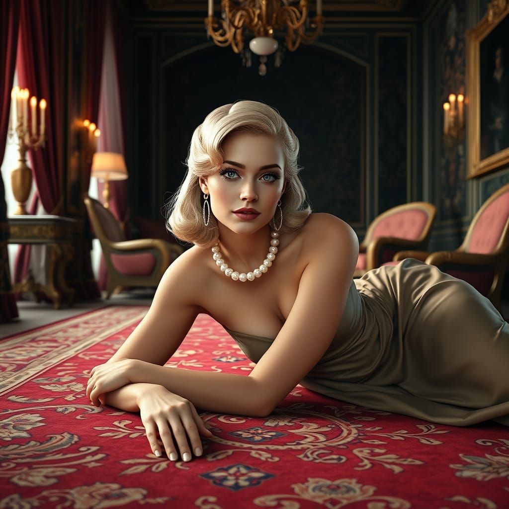 Elegant Woman in Tintin-Inspired Realism