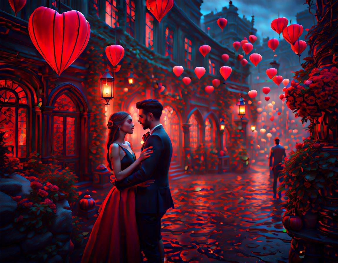 Young Couple Falling in Love: Valentine's Day Art