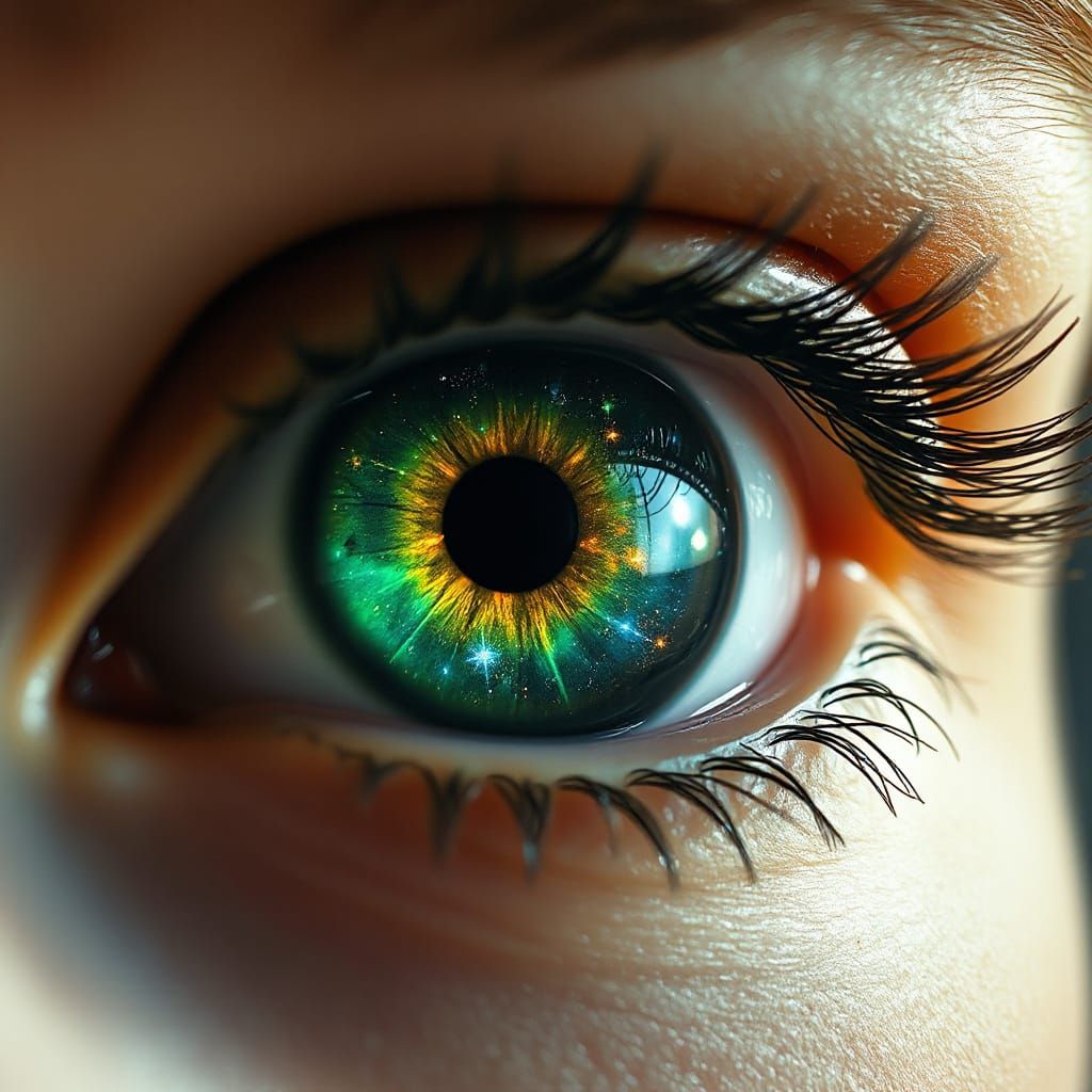 Celestial Eye of Wonder in Vibrant Green