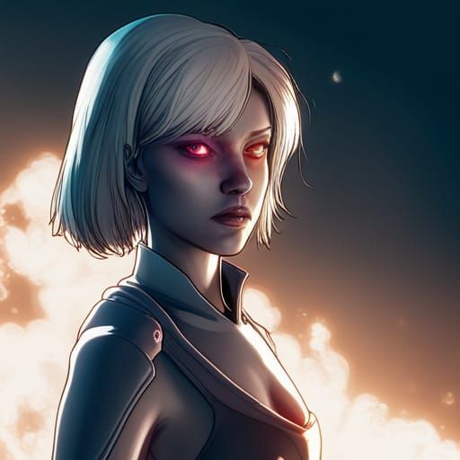 Cyberpunk Angel of Death in Galactic Horror Style