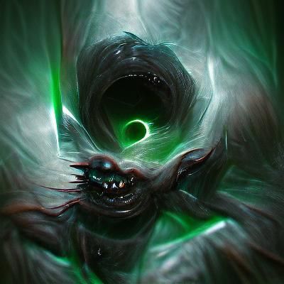 Sinister Green Dimension Black Hole in Dark Fantasy Style