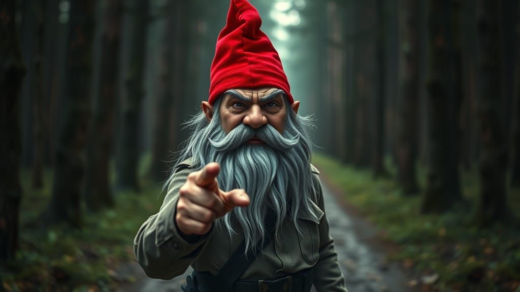 Angry Gnome Accusation in Cinematic Style