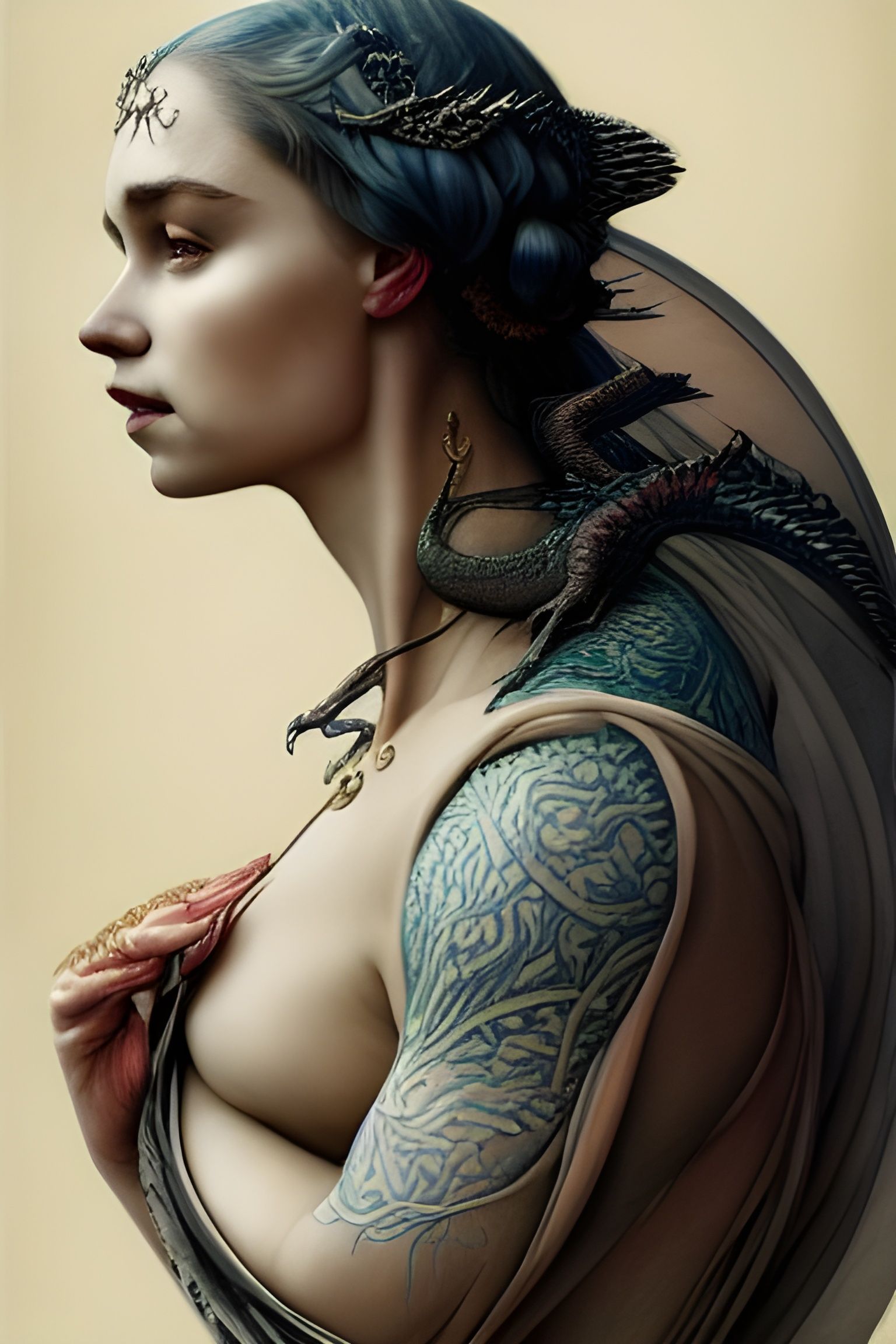 Tattooed Mother of Dragons Portrait