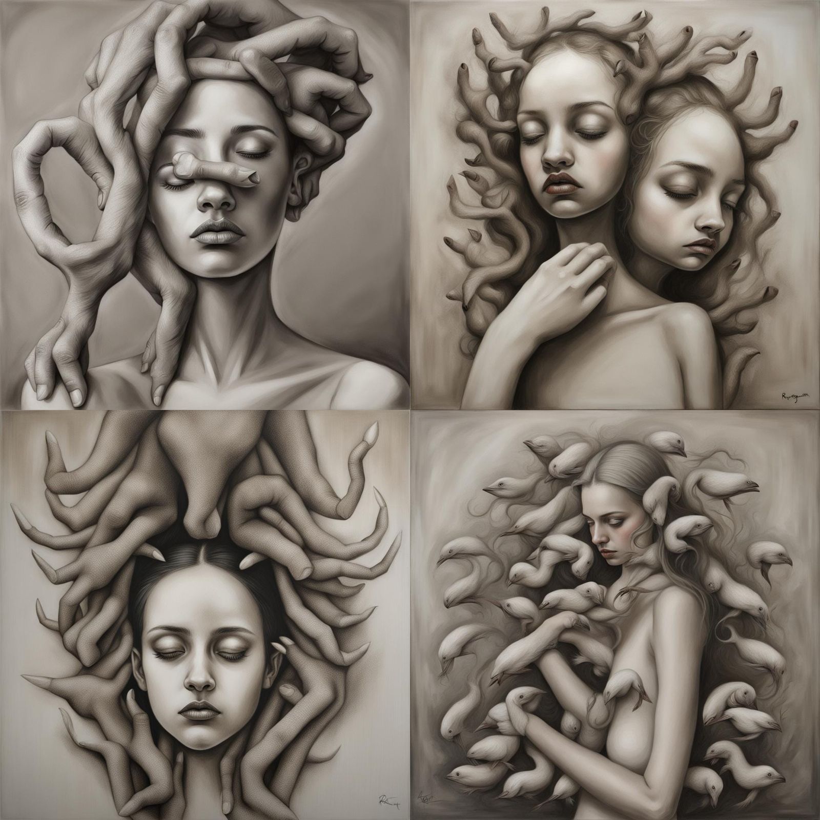 AI Art Inspired by Ronit Baranga's Ceramic Sculptures