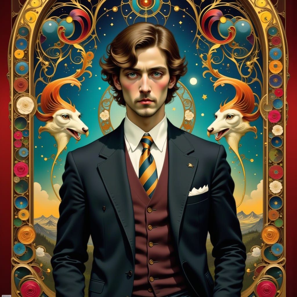 Galactic Employee Portrait in Art Nouveau Style