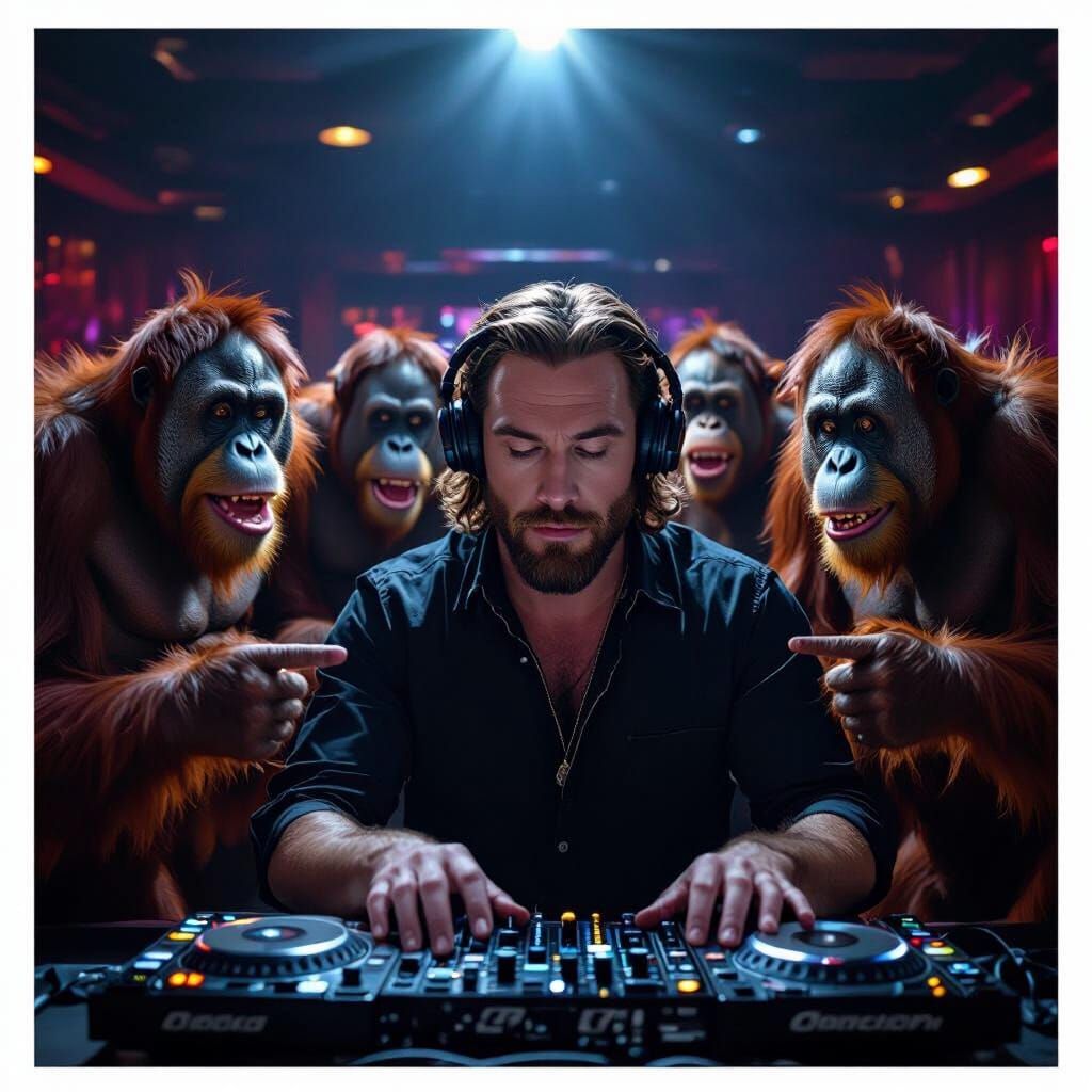 DJ Orangutans Mock Man in Strip Club