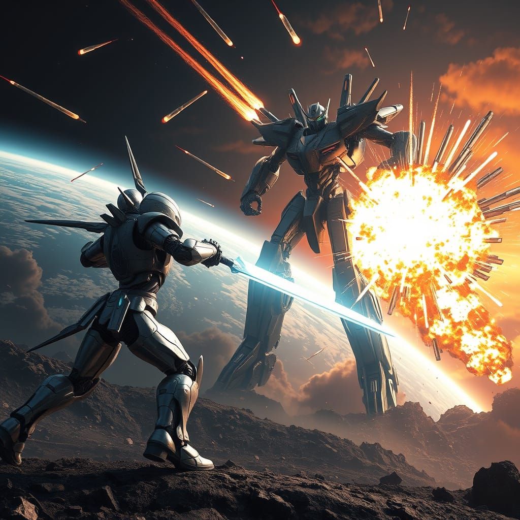 Cyberpunk Apocalypse: Futuristic Robots Clash in a Ravaged W...