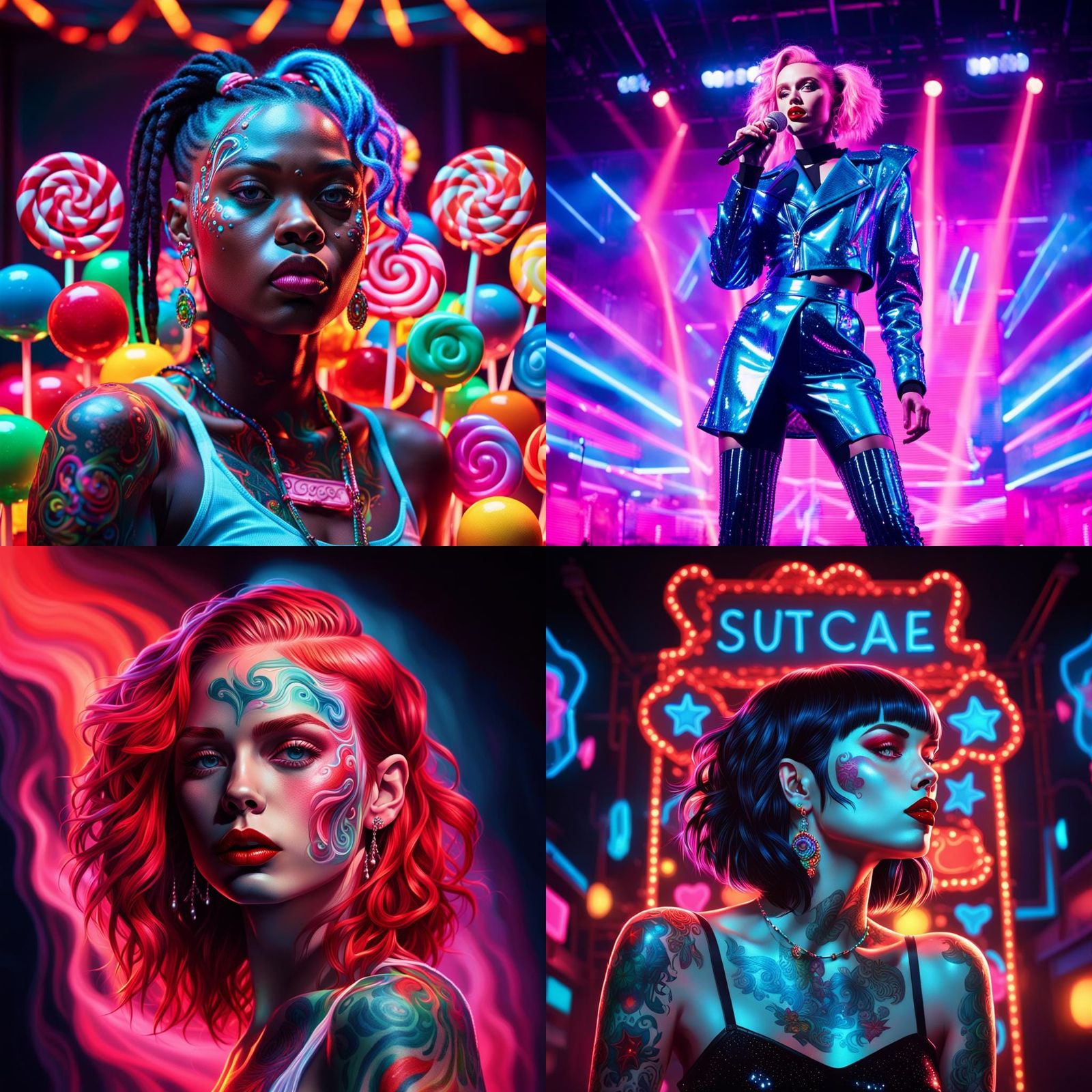 South African Singer in Candyland Neon Art