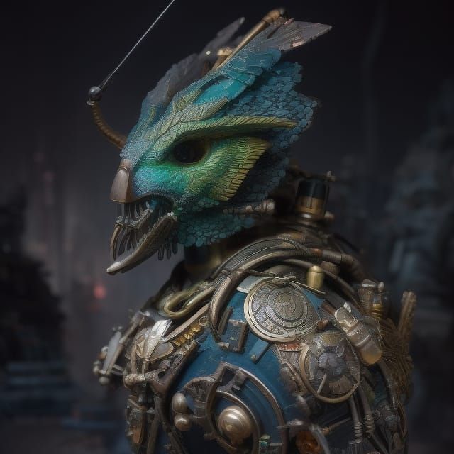 Prehistoric Pilot in Detailed Cockpit by John Blanche