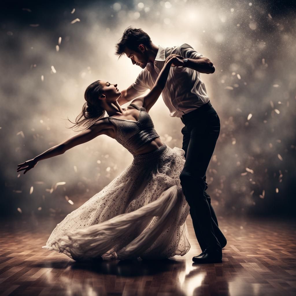 Woman and man Falling in love with dance