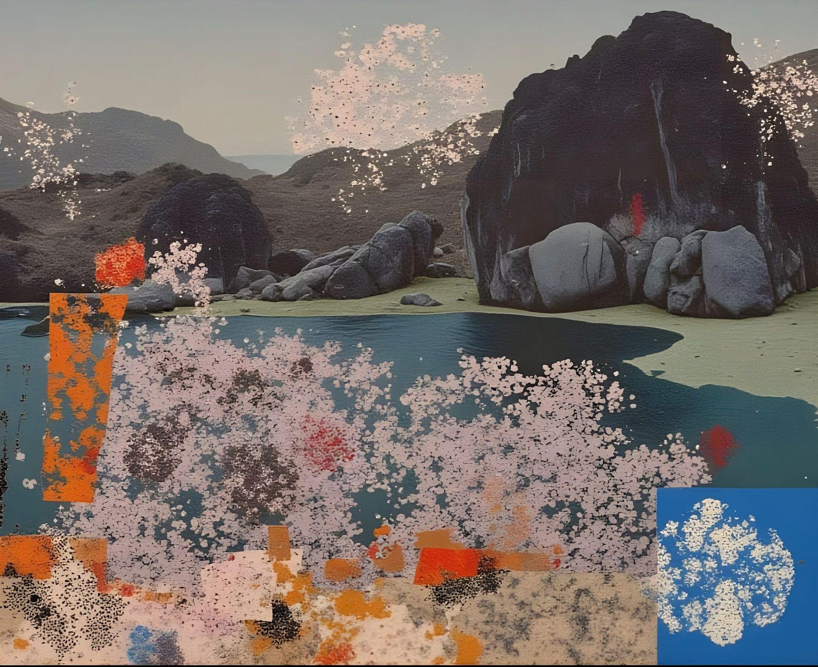 Low Light Coastal Landscape Collage in 2025 Style