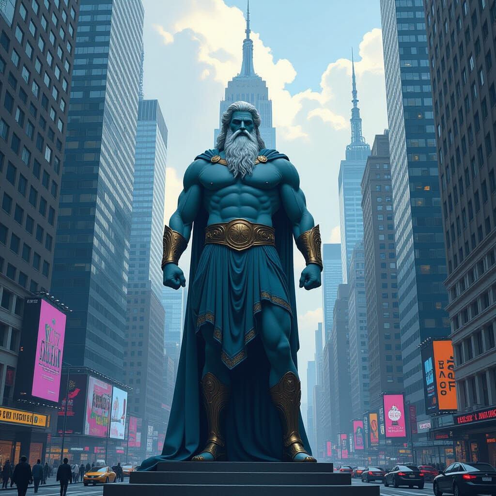 Zeus in New York: Futuristic Digital Art
