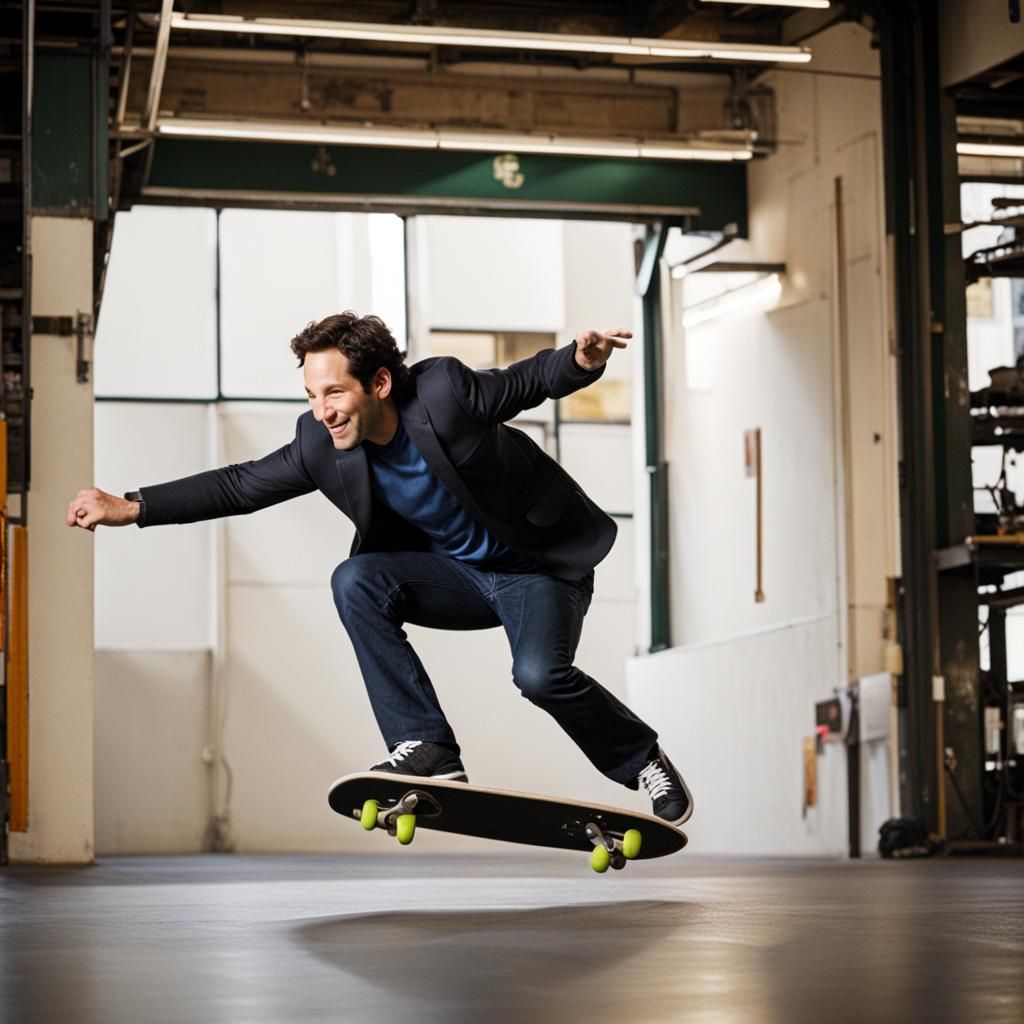 Paul Rudd Does a Kickflip