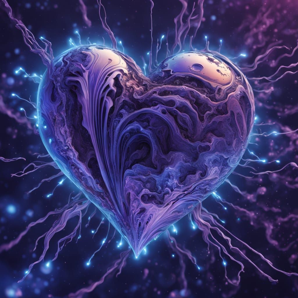 Cosmic Heartbeat in Vibrant Surrealism