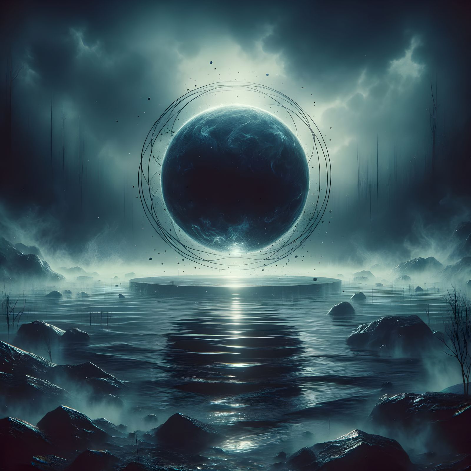 Dark Sorcery Orb Over Shrouded Lake