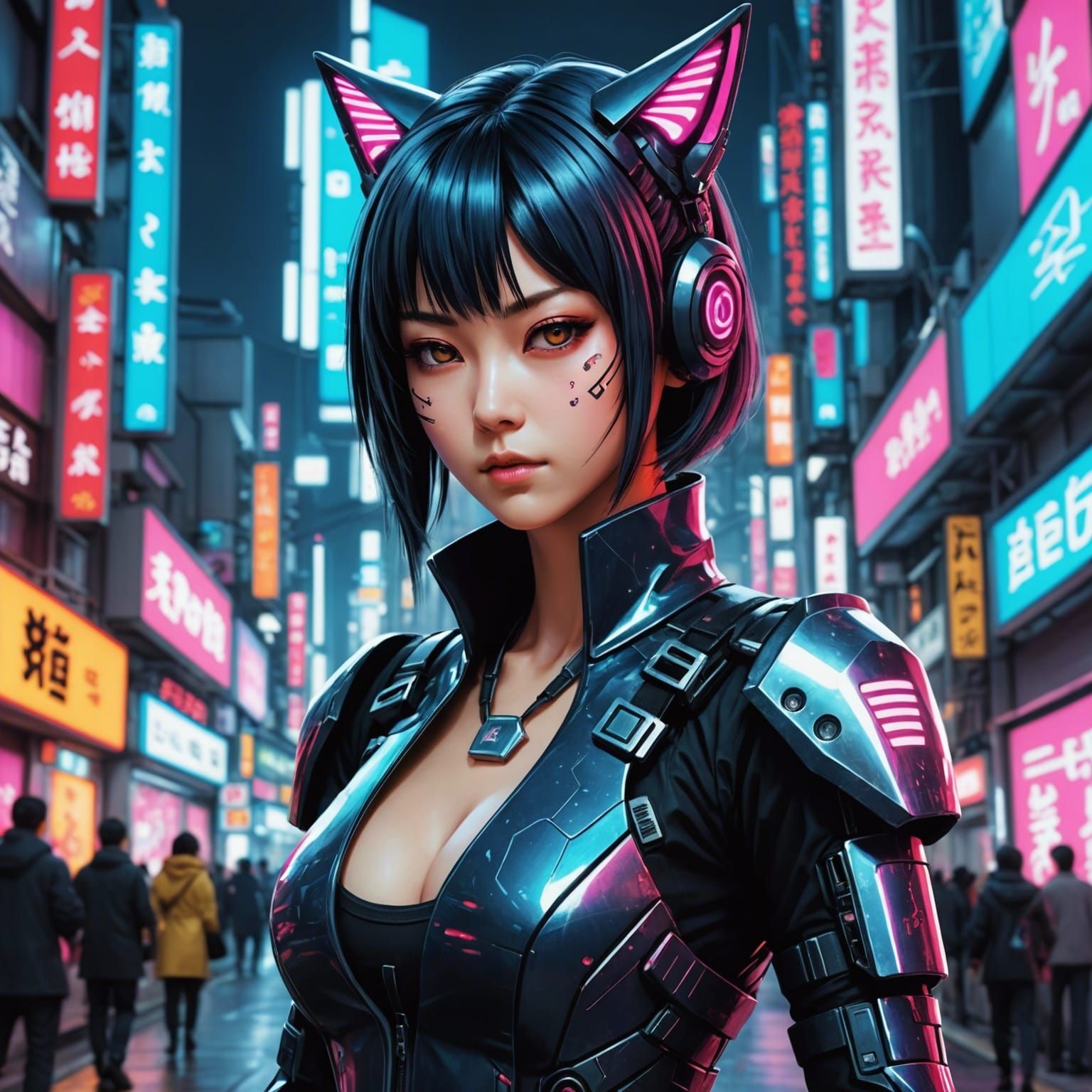 Bio punk cybernetic enhanced biological futuristic Japanese ...