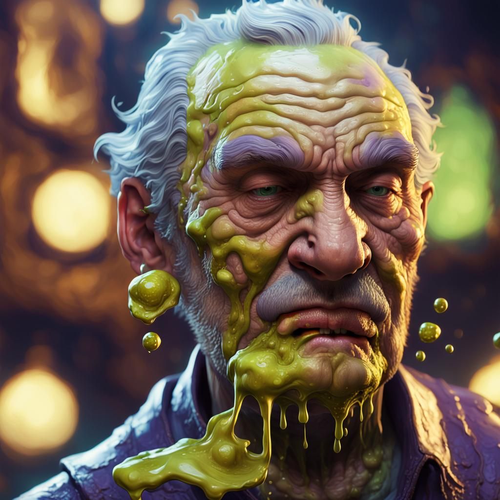 Melting Old Man: Dark Fantasy Concept Art