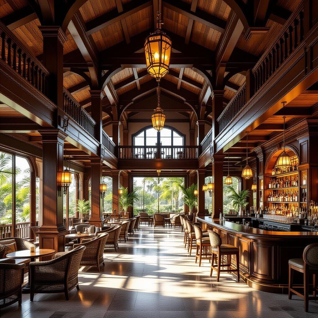 Luxurious Resort Bar Interior: Exquisite Architecture
