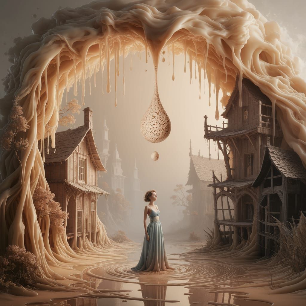 Ethereal Village Melts Like Wax in Hyperdetailed Fantasy Lan...