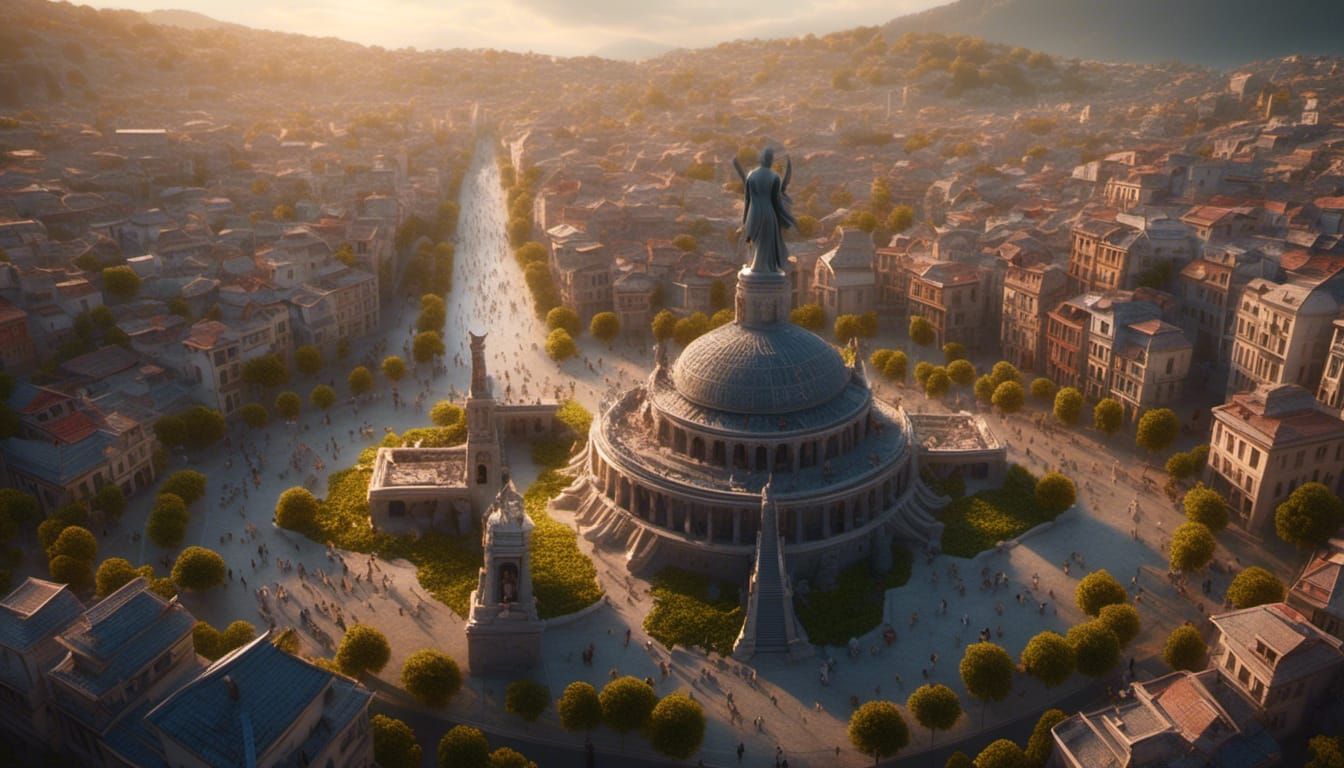 Anime Girl Statue in Ağrı, Turkey: Detailed Digital Art