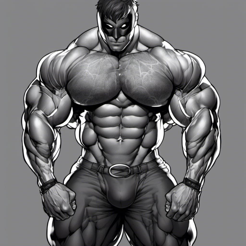 Muscular Spider-Man Masked Man Digital Drawing