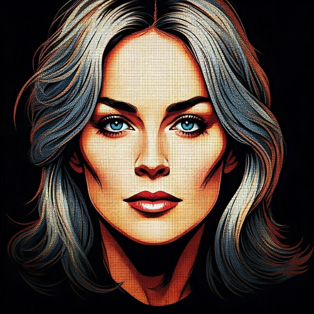 Roy Lichtenstein's Sharon Stone, pop art, pixels.Deleted images:
"Ugly, with mosaics, poorly drawn arms, poorly drawn le...