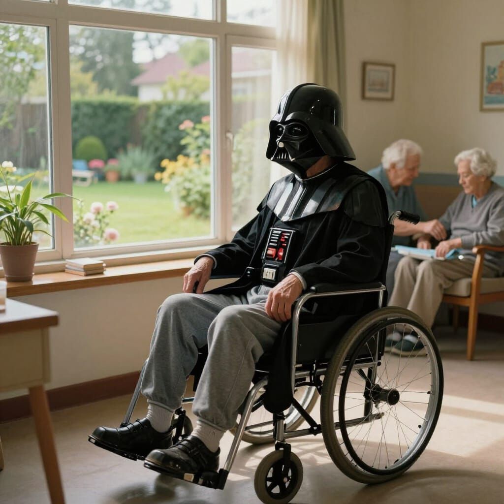Darth Vader's Peaceful Retirement in Realistic Digital Paint...