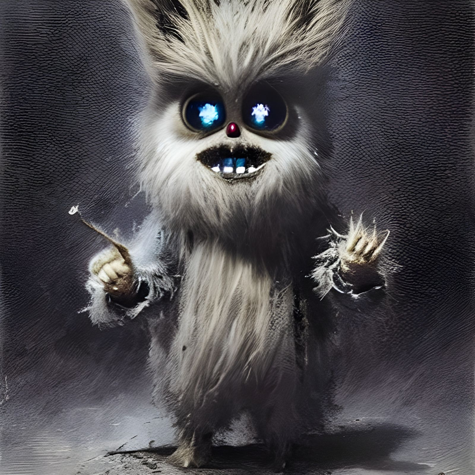 Biblically Accurate Furby in Engraving Style