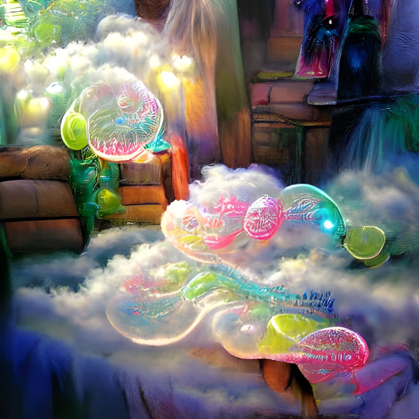 Ethereal Neon Bubbles Dreamscape