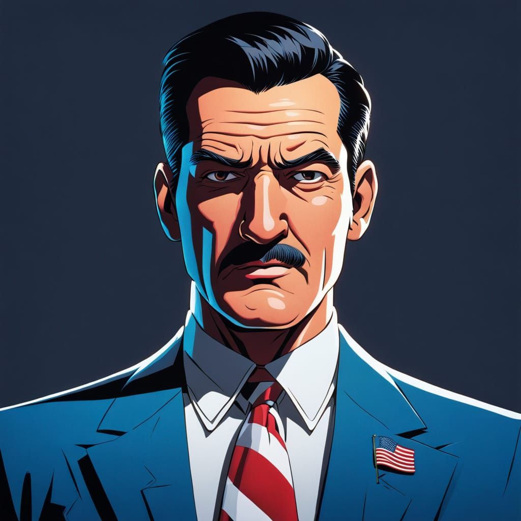 Stan Smith Character Art in 80s Cartoon Style