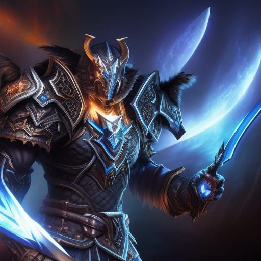 Majestic Black Armor with Glowing Runes