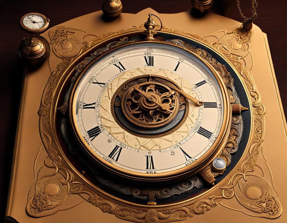 Magical Grimoire Teaching Time Travel in Hyperreal Detail