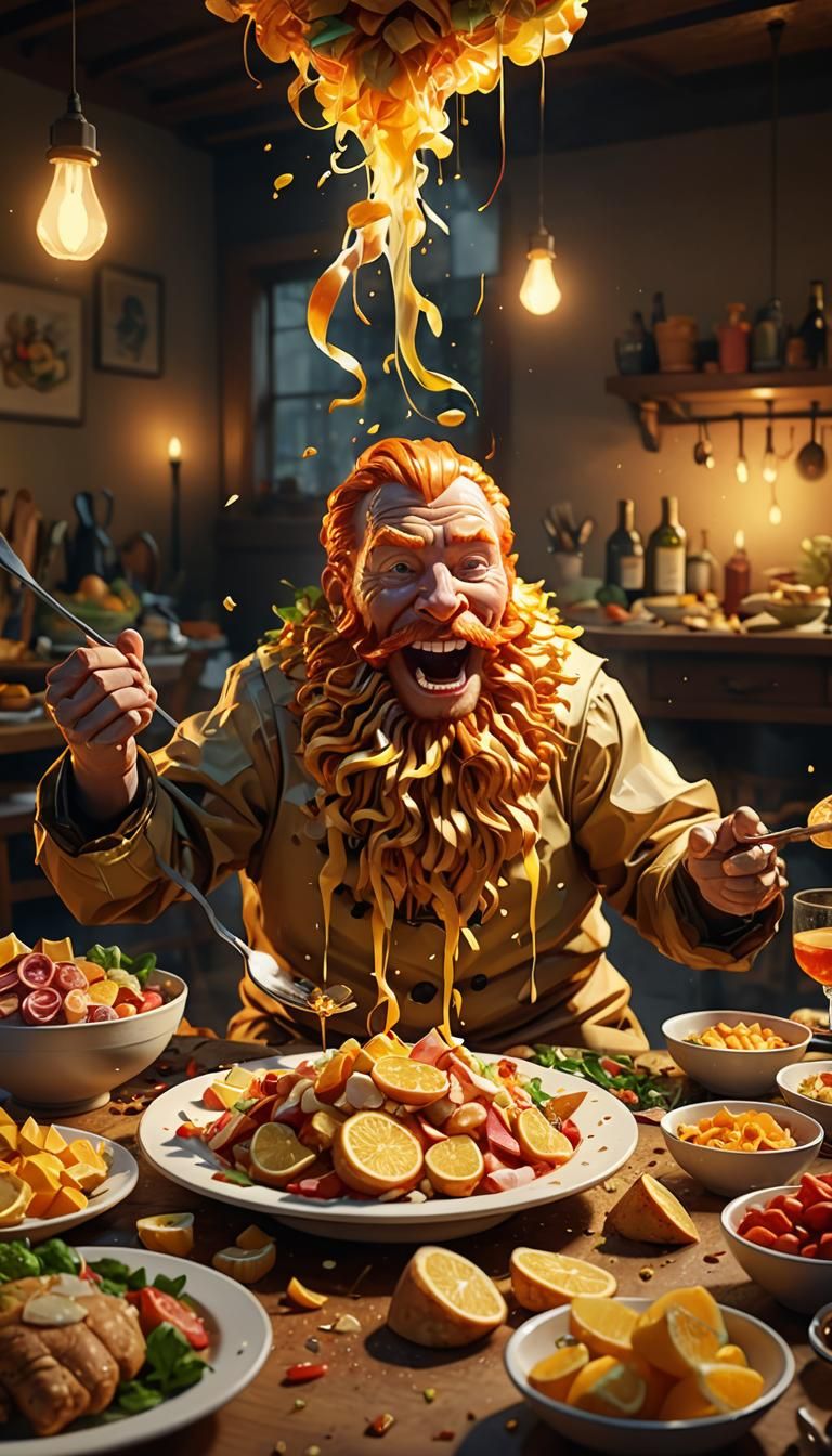 Low-Poly Giant Ginger Streamer's Feast