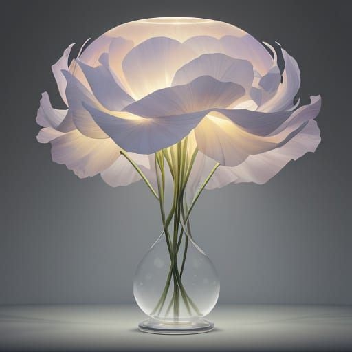 Dreamlike Bloom Transforms into Ethereal Lamp in Pastel Harm...