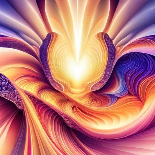 Abstract Fractal Wave Function with Zentangle Patterns