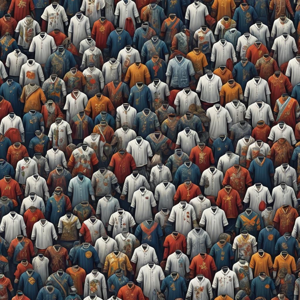 Cultural Shirts with a White Shirt in the Middle