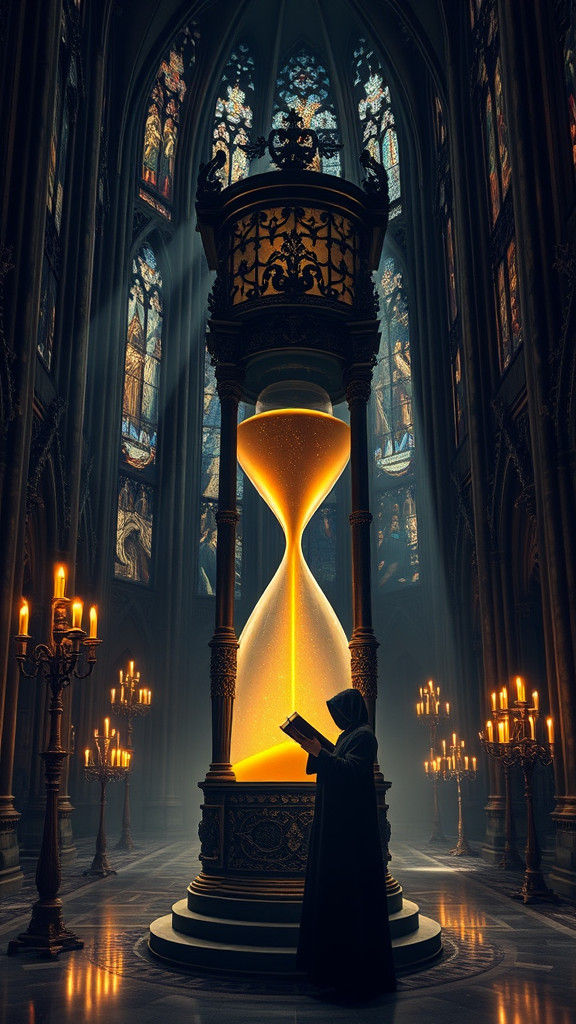 A Gothic-inspired hyper-realistic artwork featuring a massiv...