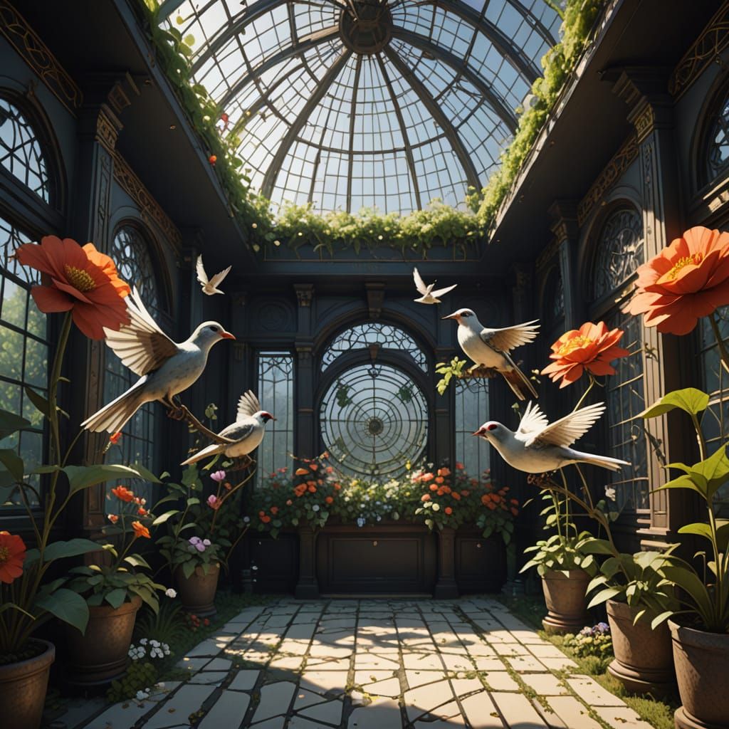 Luminous Aviary of Exotic Oath-Birds