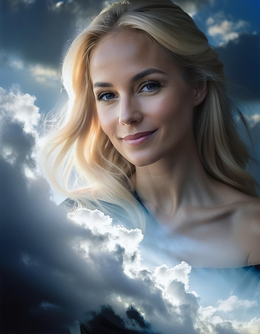 Ethereal Woman in Renaissance Chiaroscuro Portrait