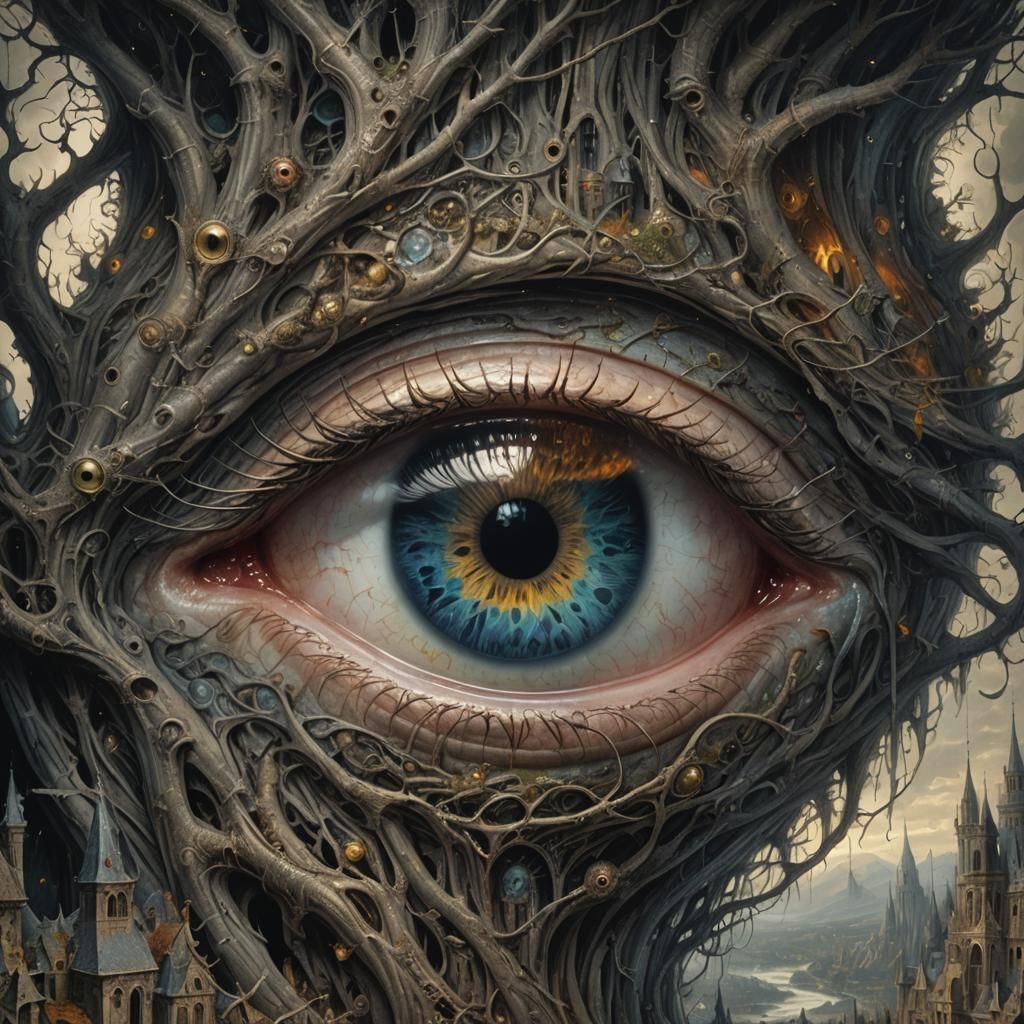 Eye Reflecting Fantasy World: Dark Art