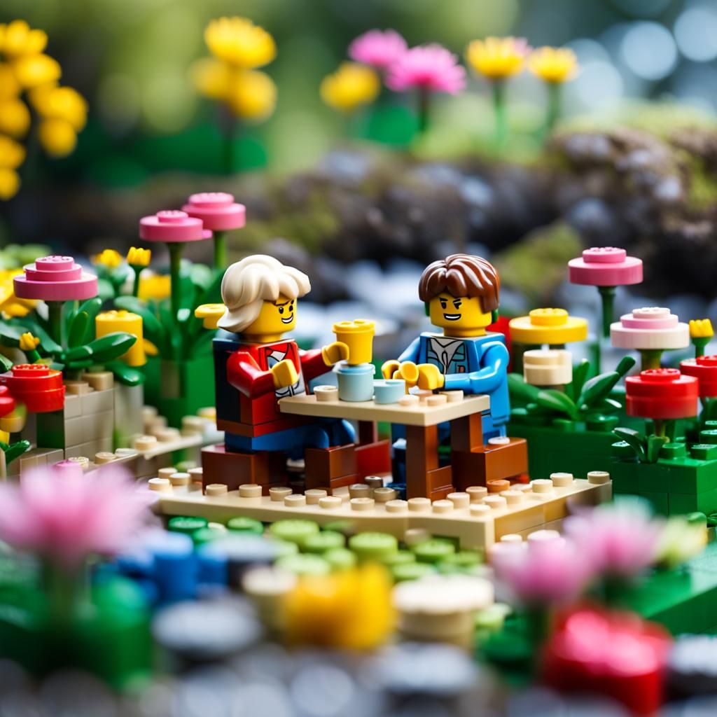 Lego Spring Picnic Scene: Professional Photography
