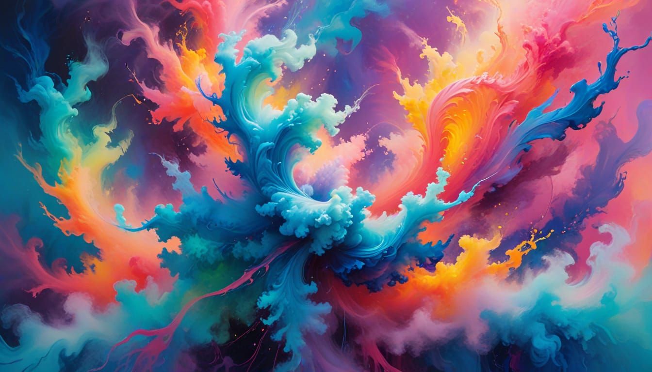 Ethereal Fauvist Masterpiece with Glowing Organic Form